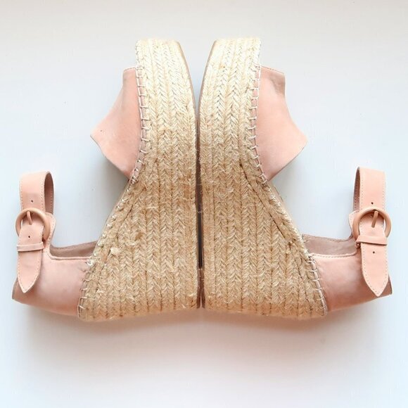 Marc Fisher Alida Pale Pink Platform Espadrille Ankle Strap Sandals Summer Shoes - Picture 9 of 15